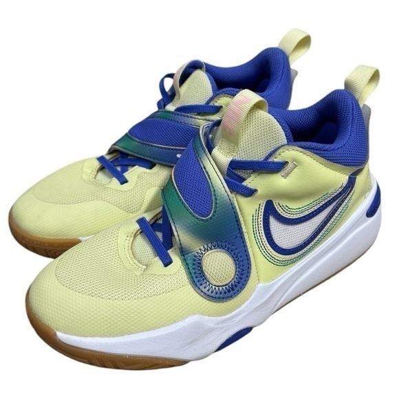 Nike Team Hustle D11 SE Low Luminous Green Ultramarine - FN6676-300 Youth Size 6 - Picture 1 of 8